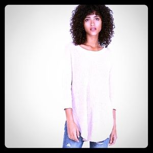 Express Circle Hem Tunic Sweater-Pale Pink
